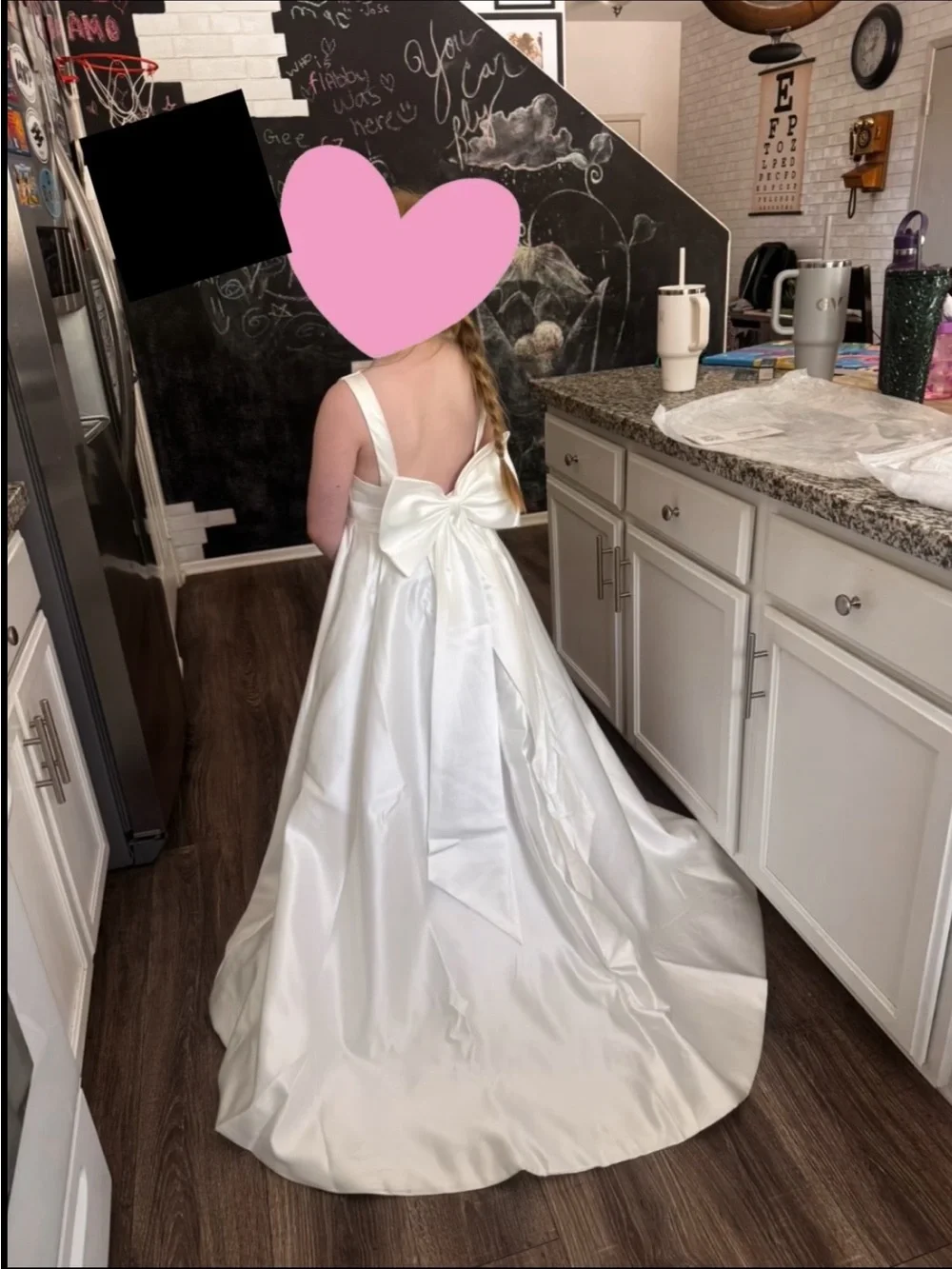 MissAcc Ivory Bow-Back Formal Dress for Girls